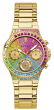 Guess Sugarrush Quartz Multicolor Dial Gold Steel Strap Watch For Women - GW0258L1