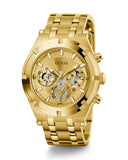 Guess Continental Gold Dial Gold Steel Strap Watch For Men - GW0260G4