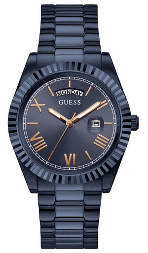 Guess Connoisseur Quartz Blue Dial Blue Steel Strap Watch For Men - GW0265G9