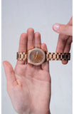 Guess Luna Diamonds Rose Gold Dial Rose Gold Steel Strap Watch for Women - GW0307L3