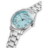 Guess Luna Quartz Blue Dial Silver Steel Strap Watch For Women - GW0308L4