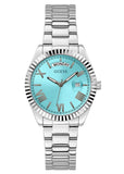 Guess Luna Quartz Blue Dial Silver Steel Strap Watch For Women - GW0308L4