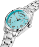 Guess Luna Quartz Blue Dial Silver Steel Strap Watch For Women - GW0308L4