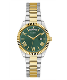 Guess Luna Quartz Green Dial Two Tone Steel Strap Watch For Women - GW0308L5