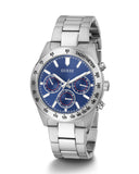 Guess Altitude Chronograph Blue Dial Silver Steel Strap Watch for Men - GW0329G1