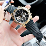 Guess Trophy Multifunction Black Dial Black Rubber Strap Watch for Men - GW0333G2