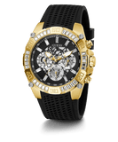 Guess Trophy Multifunction Black Dial Black Rubber Strap Watch for Men - GW0333G2