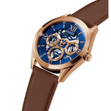 Guess Tailor Analog Blue Dial Brown Leather Strap Watch for Men - GW0389G3