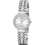 Guess Gala Diamonds Silver Dial Silver Steel Strap Watch for Women - GW0401L1