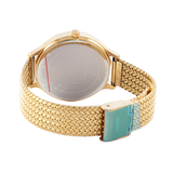 Guess Soiree Diamonds Gold Dial Gold Mesh Bracelet Watch for Women - GW0402L2