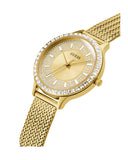 Guess Soiree Diamonds Gold Dial Gold Mesh Bracelet Watch for Women - GW0402L2