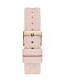 Guess Heiress Diamonds Rose Gold Dial Pink Rubber Strap Watch for Women - GW0407L3