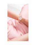 Guess Heiress Diamonds Rose Gold Dial Pink Rubber Strap Watch for Women - GW0407L3