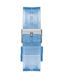 Guess Athena Active Life Clear White Dial Blue Rubber Strap Watch for Women - GW0409L1