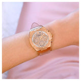 Guess Athena Rose Gold Dial Rose Gold Rubber Strap Watch for Women - GW0409L3