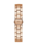 Guess Crown Jewel Multifunction Diamonds White Dial Rose Gold Steel Strap Watch For Women - GW0410L3