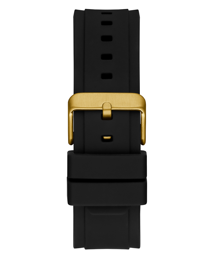 Guess Matrix Multifunction Gold Dial Black Rubber Strap Watch For Men - GW0423G2