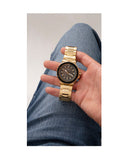 Guess Track Grey Dial Gold Steel Strap Watch for Men - GW0426G2