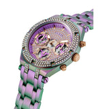 Guess Heiress Multifunction Diamonds Purple Dial Purple Steel Strap Watch for Women - GW0440L3