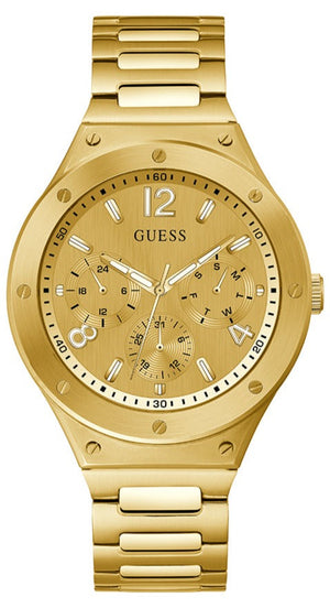 Guess Scope Gold Dial Gold Steel Strap Watch for Men - GW0454G2