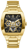 Guess Phoenix Multi Function Black Dial Gold Steel Strap Watch for Men - GW0456G1