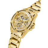 Guess Queen Quartz Gold Dial Gold Steel Strap Watch For Women - GW0464L2