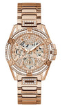 Guess Queen Multifunction Rose Gold Dial Rose Gold Steel Strap Watch For Women - GW0464L3