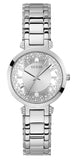 Guess Night Life Clear Silver Dial Silver Steel Strap Watch for Women - GW0470L1