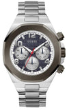 Guess Empire Quartz Black Dial Silver Steel Strap Watch For Men - GW0489G1