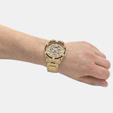 Guess Queen Quartz Gold Dial Gold Steel Strap Watch For Men - GW0497G2