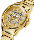 Guess Queen Quartz Gold Dial Gold Steel Strap Watch For Men - GW0497G2