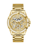 Guess Queen Quartz Gold Dial Gold Steel Strap Watch For Men - GW0497G2