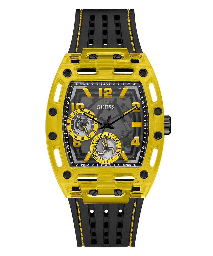 Guess Phoenix Chronograph Black Dial Black Rubber Strap Watch for Men - GW0499G2