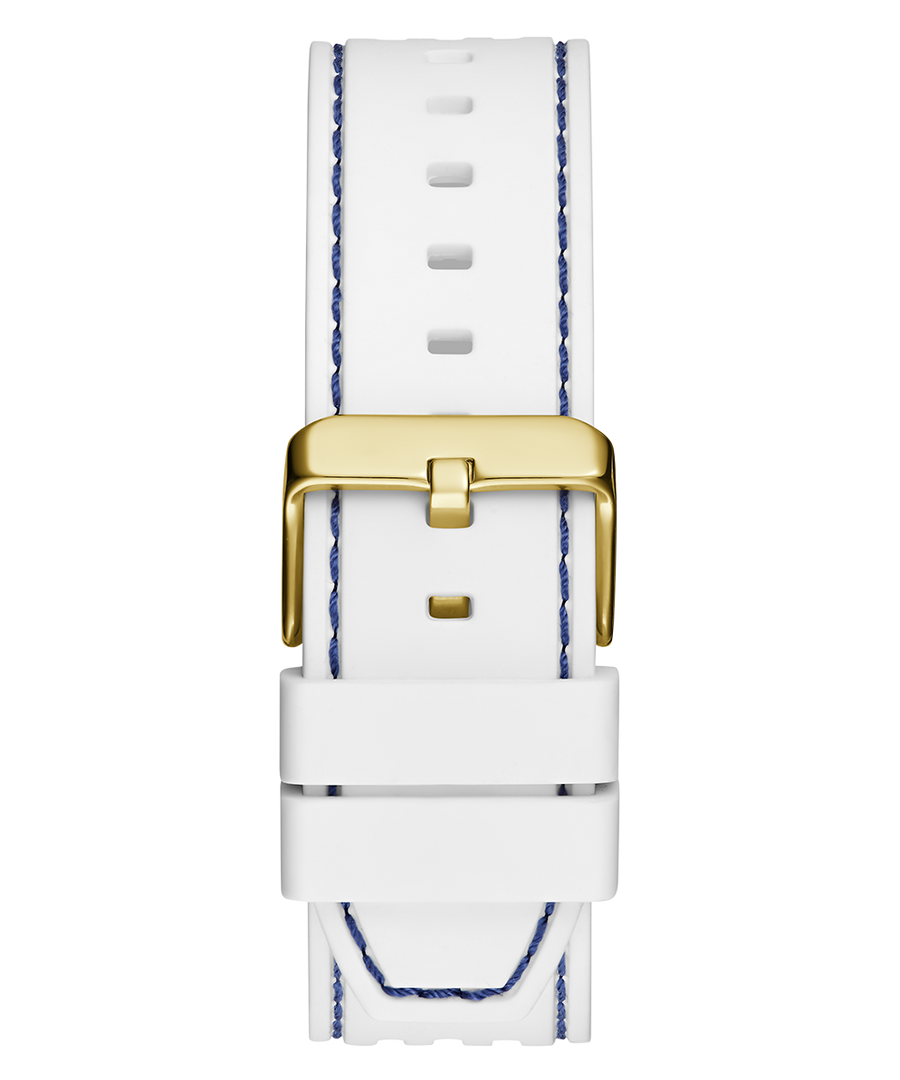 Guess Phoenix Multifunction Blue Dial White Rubber Strap Watch for Men - GW0499G6