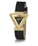 Guess Fame Quartz Black Dial Black Leather Strap Watch For Women - GW0504L5