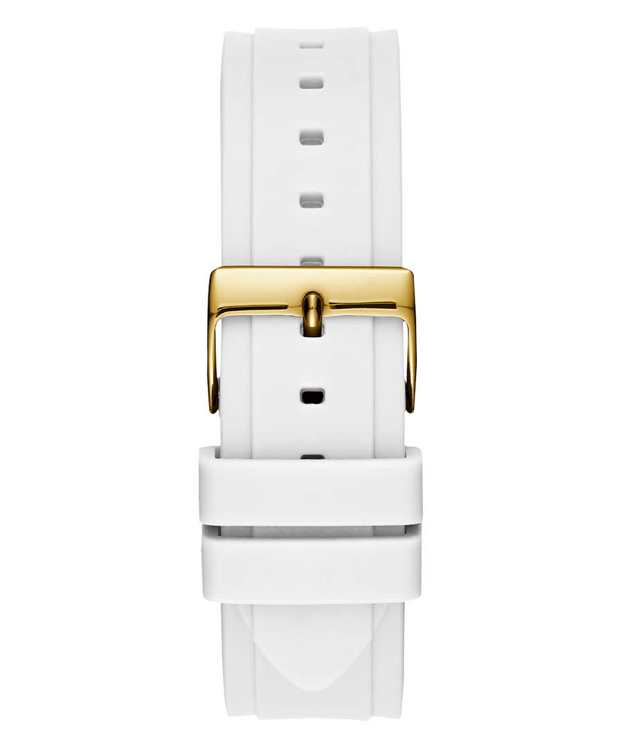 Guess Multifunction Gold Dial White Rubber Strap Watch for Women - GW0519L2