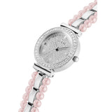 Guess Gala Diamonds Silver Dial Two Tone Steel Strap Watch for Women - GW0531L1