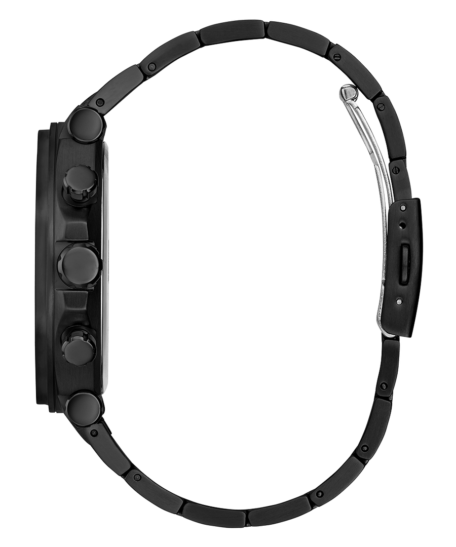 Guess Edge Chronograph Black Dial Black Steel Strap Watch For Men - GW0539G3