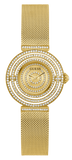 Guess Dream Quartz Gold Dial Gold Mesh Strap Watch For Women - GW0550L2