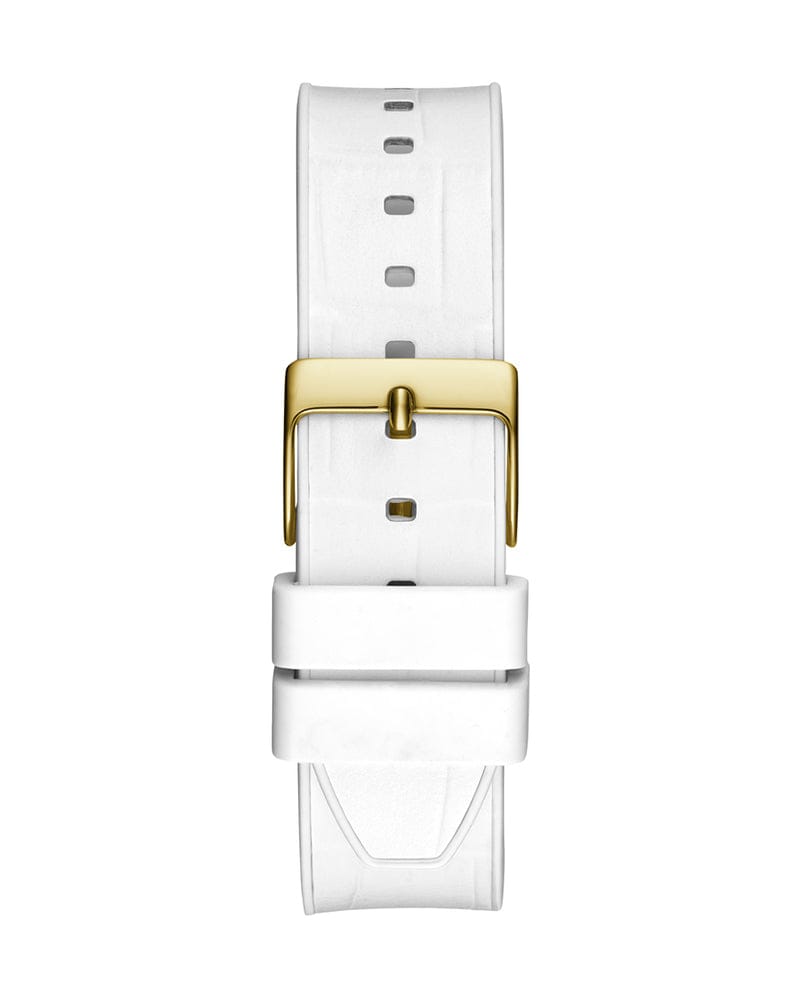 Guess Fusion Chronograph White Dial White Leather Strap Watch For Women - GW0553L2