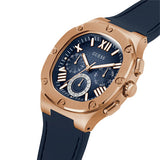 Guess Headline Multifunction Quartz Blue Dial Blue Silicone Strap Watch For Men - GW0571G2