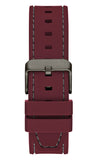 Guess Headline Multifunction Grey Dial Burgundy Silicone Strap Watch For Men - GW0571G4