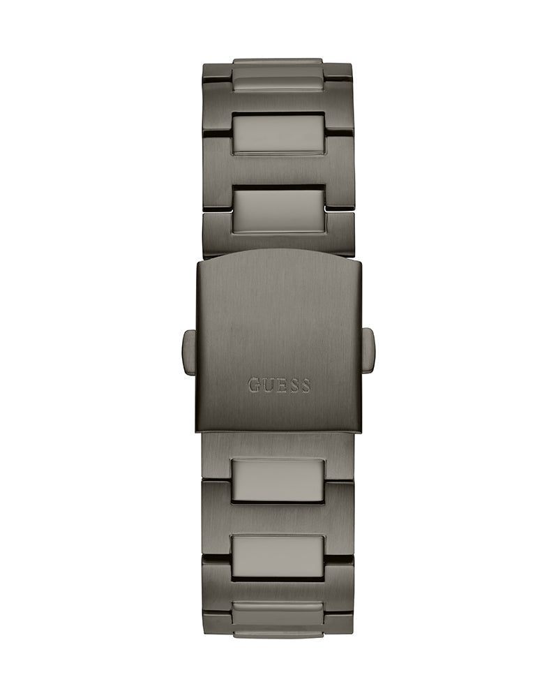 Guess Headliner Quartz Black Dial Grey Steel Strap Watch For Men - GW0572G5