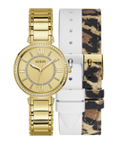 Guess Montage Quartz Gold Dial Gold Steel Strap Watch For Women - GW0588L1