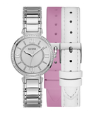 Guess Montage Quartz Silver Dial Silver Steel Strap Watch For Women - GW0588L2