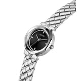 Guess Rumour Quartz Black Dial Silver Steel Strap Watch For Women - GW0613L1