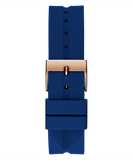 Guess Libra Crystals Blue Dial Blue Silicone Strap Watch For Women - GW0618L2