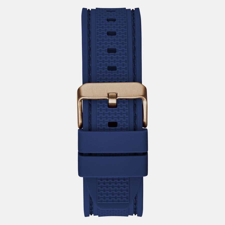 Guess Leo Chronograph Blue Dial Blue Silicone Strap Watch For Men - GW0637G3