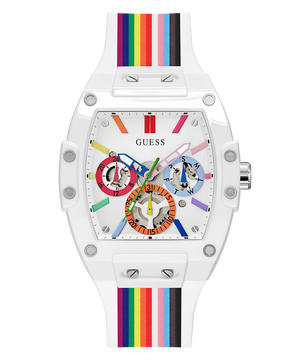 Guess Phoenix Analog White Dial White Silicone Strap Watch for Men - GW0720G1