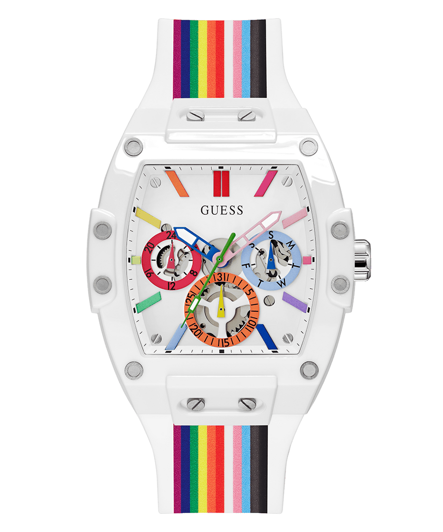 Guess Phoenix Analog White Dial White Silicone Strap Watch for Men - GW0720G1
